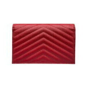 Saint Laurent Bag Chain Leather Envelope Grained Red Shoulder Bag Shoulder